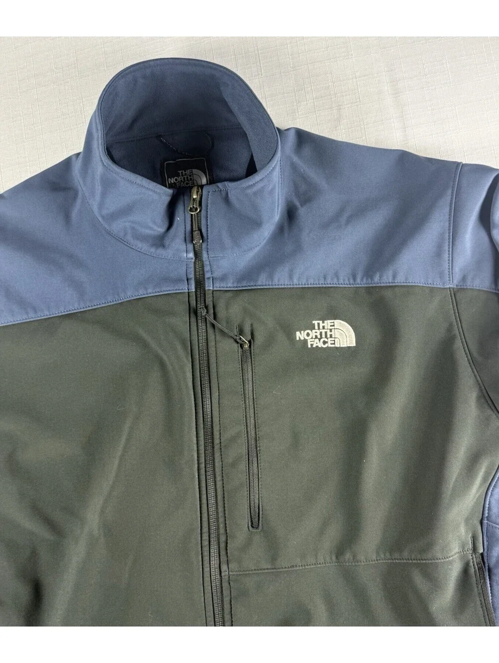The North Face Men’s XXL Softshell Jacket Black Navy Fleece Lined Full Zip